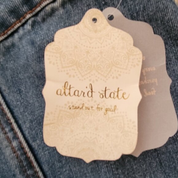 Altar’d State Monana Classic Full Zip Medium Wash Denim Mini Skirt Sz Large NEW - Picture 10 of 12